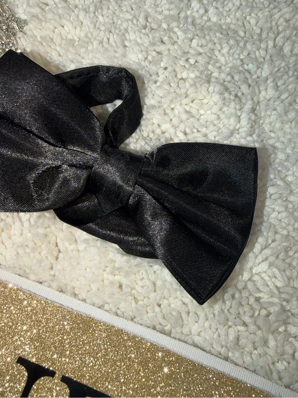 Prom Queen and Prom King Sashes with Black Bow and Silver Tiara